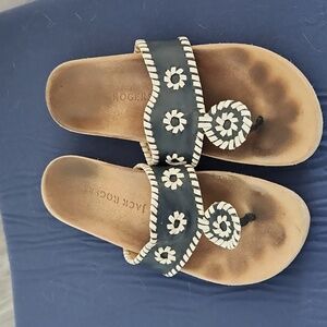 Jack Rogers Comfort Sandals 8 1/2 blue and white